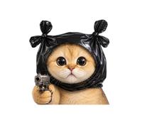 Autocollants de voiture décalcomanies humoristiques chat avec une arme