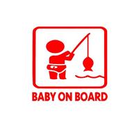 Autocollants de voiture drôles bébé pêche mode PVC voiture décorative décalcomanie accessoires créatif étanche décalcomanie(Red,12cm)