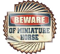 Autocollants de voiture drôles Méfiez-vous du cheval miniature autocollant drôle 10 pièces autocollants de voitures outil autocollant (taille : 8 x 12 cm)