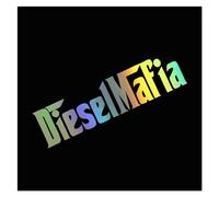 Autocollants de Voiture en Vinyle Diesel Mafia, 12x3cm, Noir/Argent/Laser (Color : Laser, Size : 12X3CM)