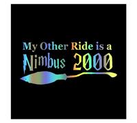 Autocollants de Voiture en Vinyle, différentes Tailles/Couleurs, décalcomanies My Other Ride is A Nimbus 2000, Accessoires décoratifs(S51171 Laser,30x13 cm)