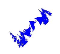 Autocollants de Voiture Forest Mountain Graphics Décoration de carrosserie Décalcomanies en Vinyle Accessoires(Blue,100X45CM)