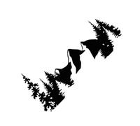 Autocollants de Voiture Forest Mountain Graphics Décoration de carrosserie Décalcomanies en Vinyle Accessoires(Black,110X49.5CM)