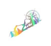 Autocollants de voiture Forest Mountain Graphics for camping-car, van à chevaux, caravane, camping-car, camping-car, décoration de carrosserie, décalcomanies en vinyle, accessoires(Laser,140cm x 53cm)