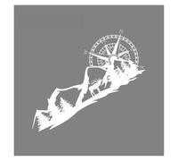 Autocollants de voiture Forest Mountain Graphics for camping-car, van à chevaux, caravane, camping-car, camping-car, décoration de carrosserie, décalcomanies en vinyle, accessoires(White,100cm x 42cm)