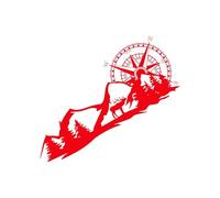 Autocollants de voiture Forest Mountain Graphics for camping-car, van à chevaux, caravane, camping-car, camping-car, décoration de carrosserie, décalcomanies en vinyle, accessoires(Red,140cm x 53cm)