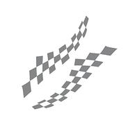 Autocollants De Voiture,iSpchen 2 pcs Autocollants Graphiques en Damier Racing Autocollant de Voiture Personnalisés Sticker Decal DIY Autocollant pour Jupe Latérale Carrosserie Voiture 120 * 30CM