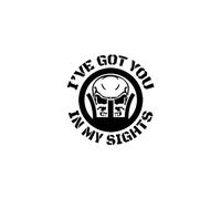 Autocollants de voiture « Je t'ai dans ma ligne mire » Crâne effrayant Personnalité Pare-chocs fenêtre Accessoires décalcomanies décoratives en PVC(Black,20cm*20cm)