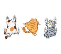 Autocollants De Voiture - Lot De 3 Autocollants Amusants En Vinyle Pour Voitures - Motif Chat - Mignon Autocollant Chat Voiture - Humour - Autocollant De Décoration De Porte De Fenêtre De Voitures