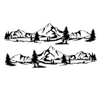 Autocollants de voiture, motif de montagne, rayures camping-car, décalcomanies décoratives caravane, autocollant en vinyle graphique, accessoires latéraux carrosserie voiture, décalcomani