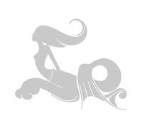 Autocollants de voiture sirène mignons et beaux accessoires décoration pare-chocs fenêtre carrosserie mode en vinyle(Silver,25cm*20cm)