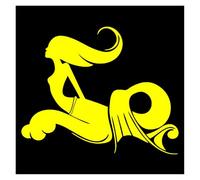 Autocollants de voiture sirène mignons et beaux accessoires décoration pare-chocs fenêtre carrosserie mode en vinyle(Yellow,19cm*15cm)