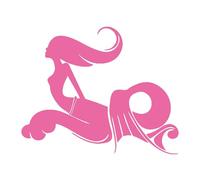 Autocollants de voiture sirène mignons et beaux accessoires décoration pare-chocs fenêtre carrosserie mode en vinyle(Pink,19cm*15cm)