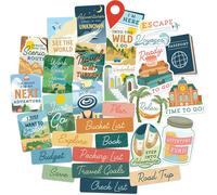 Autocollants De Voyage Rêverie Vagabonde (30 Pcs) - Planification De Voyages, Stickers Bucket List Pour Planners Et Vision Board Party