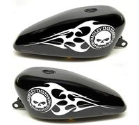 Autocollants Decal Stickers Skull en Skull Flame réservoir Custom Harley Davidson