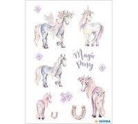 Autocollants DECOR 'Poney', pailleté