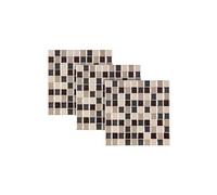 Autocollants décoratifs 3D (x3) - 26 x 26 cm - Mosaïque Brun/beige