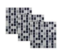 Autocollants décoratifs 3D (x3) - 26 x 26 cm - Mosaïque Niveaux de gris Gris G