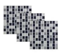 Autocollants décoratifs 3D (x3) - 26 x 26 cm - Mosaïque Niveaux de gris