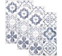 Autocollants décoratifs 3D (x3) - 30 x 20 cm - Carreau de ciment bleu Bleu G