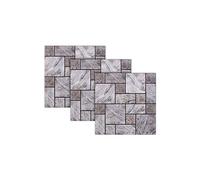 Autocollants décoratifs 3D (x3) - 30 x 30 cm - Mur en pierres G