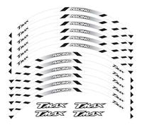 Autocollants décoratifs Accessoires De Moto, Autocollants Roues, Bande Pneu Jante, Ensemble Décalcomanies Décoratives Imperméables pour Y-AMAHA TMAX530(White A)
