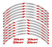 Autocollants décoratifs Accessoires De Moto, Autocollants Roues, Bande Pneu Jante, Ensemble Décalcomanies Décoratives Imperméables pour Y-AMAHA TMAX530(Red B)