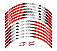 Autocollants décoratifs Accessoires De Moto, Autocollants Roues, Bande Pneu Jante, Ensemble Décalcomanies Décoratives Imperméables pour Y-AMAHA FZ1 FZ6(Red C)