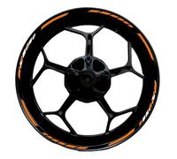 Autocollants décoratifs Autocollant Réfléchissant Décoratif pour Jante De Roue Moto 17 Pouces, pour Kawasaki pour Ninja 125, 250, 300, 400, 650, ZX-6R, 10R Et 14R(Orange)