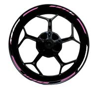 Autocollants décoratifs Autocollant Réfléchissant Décoratif pour Jante De Roue Moto 17 Pouces, pour Kawasaki pour Ninja 125, 250, 300, 400, 650, ZX-6R, 10R Et 14R(Pink)