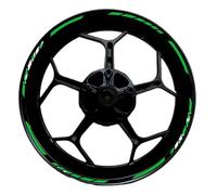 Autocollants décoratifs Autocollant Réfléchissant Décoratif pour Jante De Roue Moto 17 Pouces, pour Kawasaki pour Ninja 125, 250, 300, 400, 650, ZX-6R, 10R Et 14R(Green)
