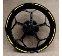 Autocollants décoratifs Autocollant Réfléchissant Décoratif pour Moyeu De Roue Moto pour Kawasaki pour Ninja 125, 250, 300, 400, 650, ZX-6R, 10R, 14R Et 17 Pouces(Gold)