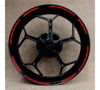 Autocollants décoratifs Autocollant Réfléchissant Décoratif pour Moyeu De Roue Moto pour Kawasaki pour Ninja 125, 250, 300, 400, 650, ZX-6R, 10R, 14R Et 17 Pouces(Rosso)