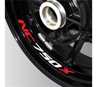 Autocollants décoratifs Autocollants De Décoration Imperméables pour Pneus, Réfléchissants pour Roues, Accessoires Moto pour H-Onda NC750X NC 750X NC750 X(White Red)
