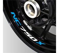 Autocollants décoratifs Autocollants De Décoration Imperméables pour Pneus, Réfléchissants pour Roues, Accessoires Moto pour H-Onda NC750X NC 750X NC750 X(White Blue)