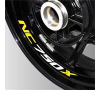 Autocollants décoratifs Autocollants De Décoration Imperméables pour Pneus, Réfléchissants pour Roues, Accessoires Moto pour H-Onda NC750X NC 750X NC750 X(White Yellow)