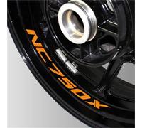 Autocollants décoratifs Autocollants De Décoration Imperméables pour Pneus, Réfléchissants pour Roues, Accessoires Moto pour H-Onda NC750X NC 750X NC750 X(Orange)