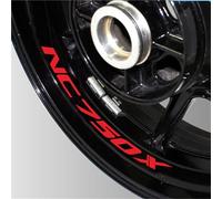 Autocollants décoratifs Autocollants De Décoration Imperméables pour Pneus, Réfléchissants pour Roues, Accessoires Moto pour H-Onda NC750X NC 750X NC750 X(Rosso)
