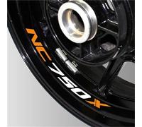 Autocollants décoratifs Autocollants De Décoration Imperméables pour Pneus, Réfléchissants pour Roues, Accessoires Moto pour H-Onda NC750X NC 750X NC750 X(White Orange)