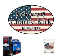 Autocollants décoratifs commémoratifs en mémoire de Charlie Kirk, souvenir 2025 pour fenêtre de voiture, camion, ordinateur portable, repos en paix