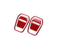 Autocollants décoratifs Compatible Avec Ford Pour Mustang GT Pour Premium Pour Dark Pour Horse 2024-2025 Autocollants Texturés En Fibre De Carbone Pour Poignées De Siège Auto(Red Carbon)