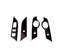 autocollants décoratifs Compatible Avec Toyota Pour CHR Pour C-HR 2024 2025 2026 LHD Voiture Porte Accoudoir Fenêtre Interrupteur Bouton Panneau De Levage Cadre(Black)