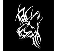 Autocollants décoratifs de Capot Voiture tête Loup, Asudaro 60cm x 50cm Autocollant de Voiture Totem Tribu Loup imperméable PVC tête Loup Corps Voiture décoration d'autocollant Porte latérale