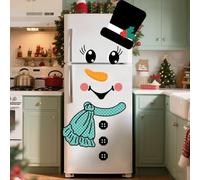 Autocollants décoratifs de Noël imperméables et aimants de réfrigérateur avec motifs de bonhomme de neige sur le thème des vacances pour la décoration des murs et des portes lors des fêtes