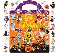 Autocollants décoratifs d'Halloween pour enfants, livres d'autocollants d'Halloween réutilisables de 2 à 4 ans, autocollants de voyage amusants pour enfants, livres d'autocollants imperméables pour