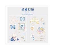 Autocollants Décoratifs En Forme De Papillon Pour Filles, 2 Feuilles/Ensemble, Étiquettes Autocollantes Pour Album Journal Intime