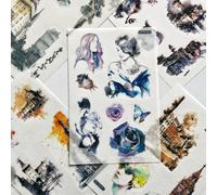 Autocollants Décoratifs Lost City, Étiquette En Papier, Pour Journal Agenda, Diy Bricolage, 6 Feuilles/Paquet