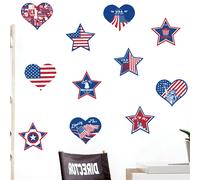 Autocollants décoratifs patriotiques pour fenêtres, conçus pour une application facile sur diverses surfaces, leur matériau de haute qualité