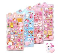 Autocollants décoratifs pour bouteilles avec animaux de dessins animés | Autocollants en relief pour téléphone portable pour filles adolescentes