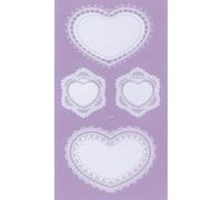 Autocollants Dentelle 'Graine Créative - Mes P'tits Bocaux Créatifs' Etiquettes Coeurs Qté 8